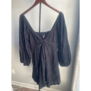Banana Republic Eyelet Twist‎ Mini Dress Black Size Small